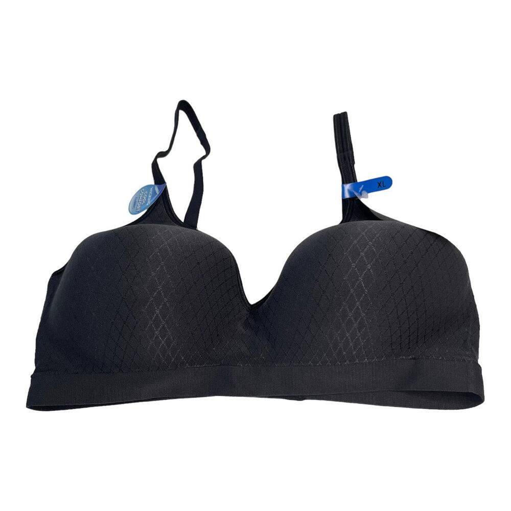 Hanes Womens Size XL Ultimate Perfect Coverage Contour Wirefree Bra Black DHHU08
